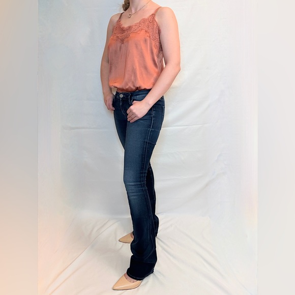 Abercrombie & Fitch Satin/Silk Lace Trim Bodysuit - Rose Gold - M - Picture 2 of 10